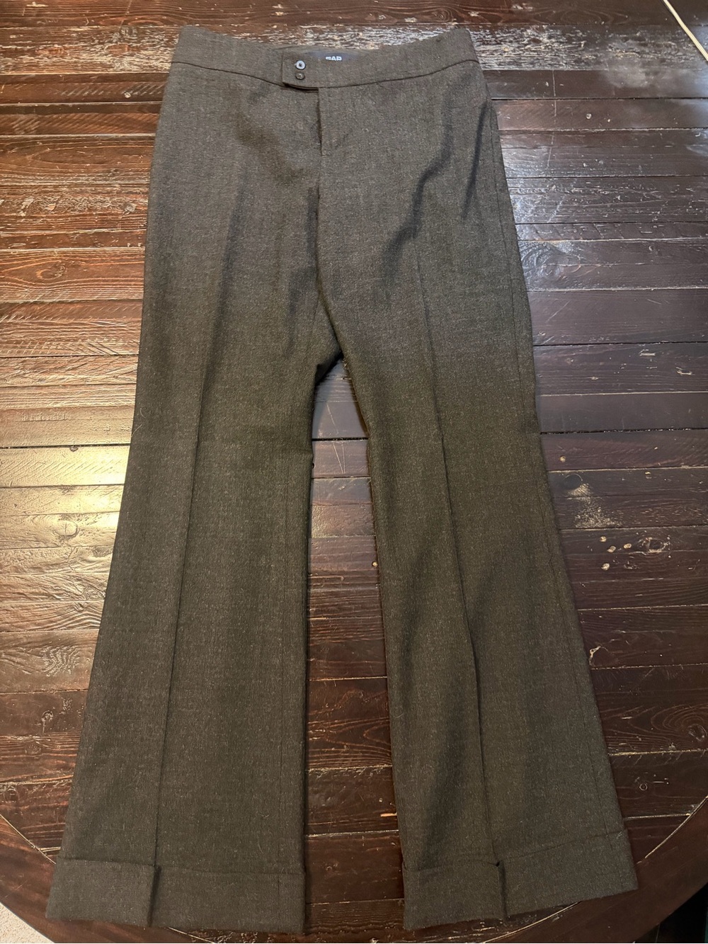 Vintage Y2K Gap Wool Blend Cuffed Trousers Pants Gray Size 6